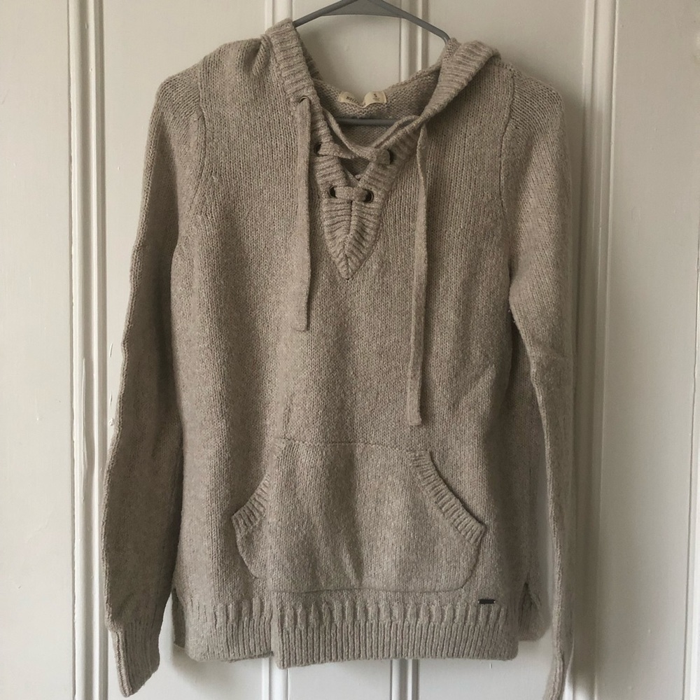 Hollister Lace-Up Hooded Sweater